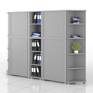 STRONG office cabinets, gray - shelf capacity 80 kg