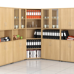 STRONG office cabinets, oak – shelf capacity 80 kg