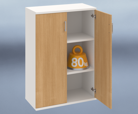 Kancelářské skříně STRONG – nosnost polic 80 kg